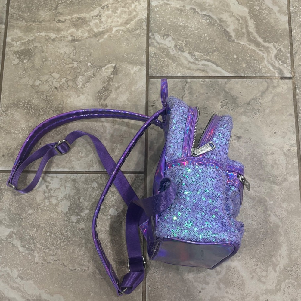 Disney Loungefly Little Mermaid Ariel Purple Sequin Holographic Mini Backpack - Picture 14 of 16